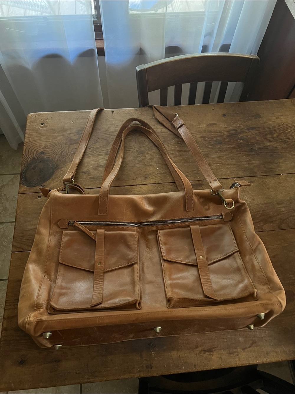 Magnolia (Raven + Lily) Leather Weekender Bag